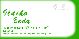 ildiko beda business card